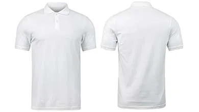 Two men's white polos