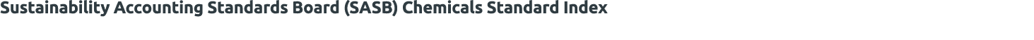 Sustainability Accounting Standards Board (SASB) Chemicals Standard Index 